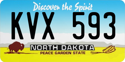 ND license plate KVX593