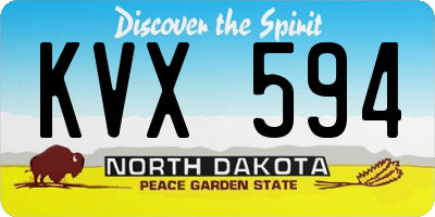 ND license plate KVX594