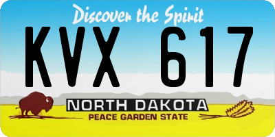 ND license plate KVX617