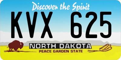 ND license plate KVX625