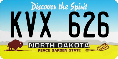 ND license plate KVX626