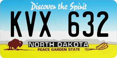 ND license plate KVX632
