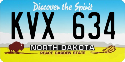 ND license plate KVX634