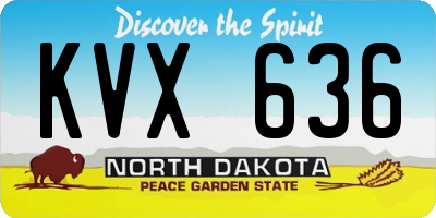 ND license plate KVX636