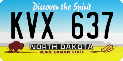 ND license plate KVX637