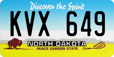 ND license plate KVX649
