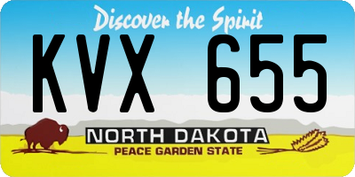 ND license plate KVX655