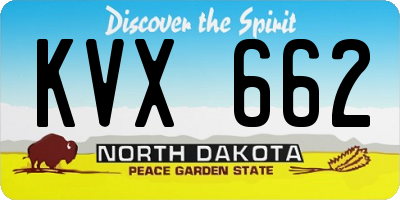 ND license plate KVX662