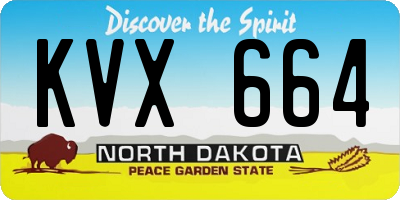 ND license plate KVX664