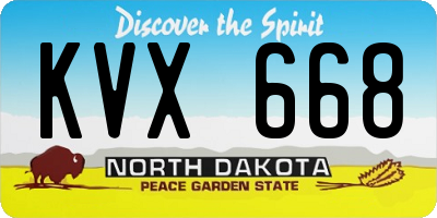 ND license plate KVX668