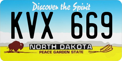 ND license plate KVX669