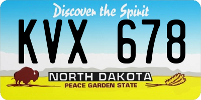 ND license plate KVX678