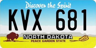 ND license plate KVX681