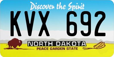 ND license plate KVX692