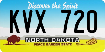ND license plate KVX720