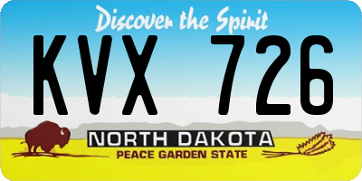 ND license plate KVX726