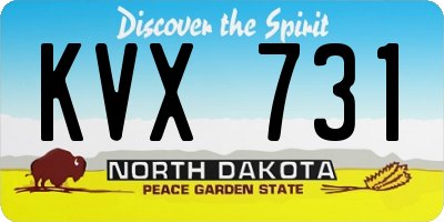 ND license plate KVX731