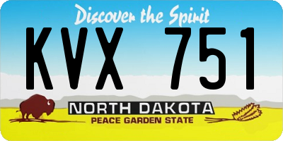 ND license plate KVX751