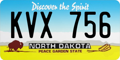 ND license plate KVX756