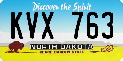 ND license plate KVX763