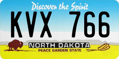 ND license plate KVX766