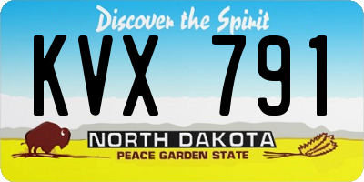 ND license plate KVX791