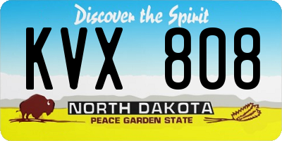 ND license plate KVX808