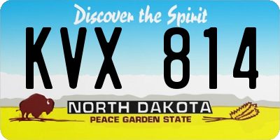 ND license plate KVX814