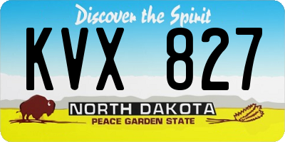 ND license plate KVX827