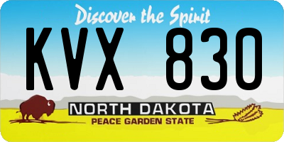 ND license plate KVX830