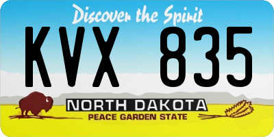 ND license plate KVX835