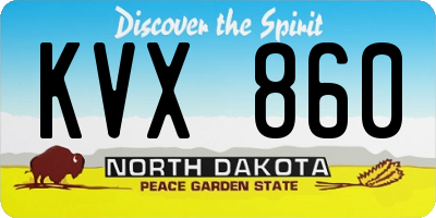 ND license plate KVX860