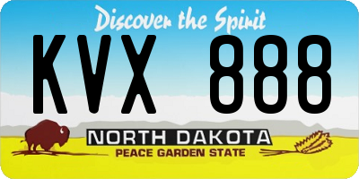 ND license plate KVX888