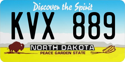 ND license plate KVX889
