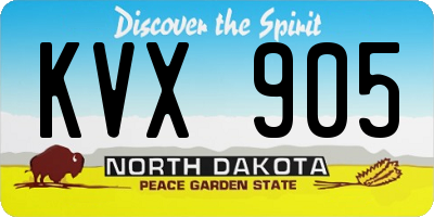 ND license plate KVX905