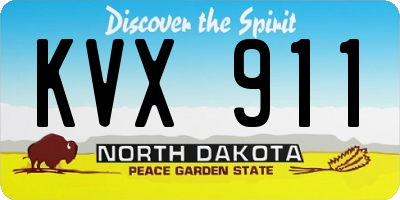 ND license plate KVX911