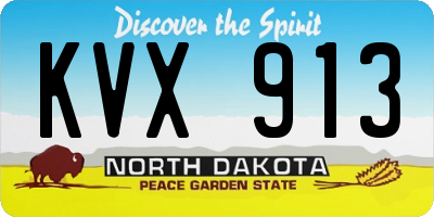 ND license plate KVX913