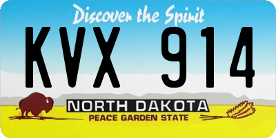 ND license plate KVX914