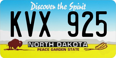 ND license plate KVX925
