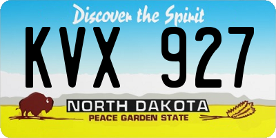 ND license plate KVX927