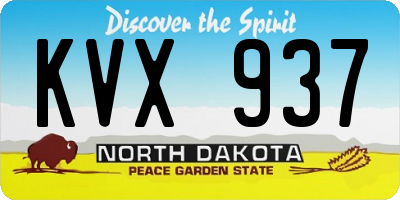 ND license plate KVX937