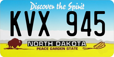 ND license plate KVX945