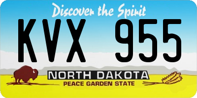 ND license plate KVX955