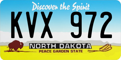 ND license plate KVX972