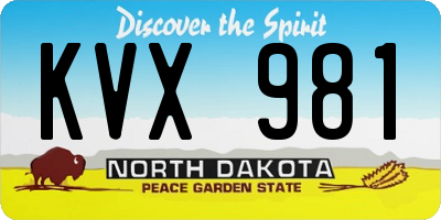 ND license plate KVX981