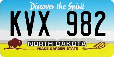 ND license plate KVX982