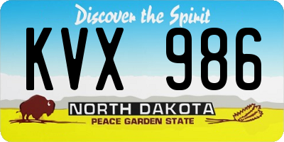 ND license plate KVX986