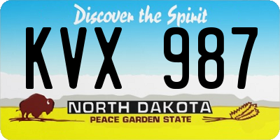 ND license plate KVX987