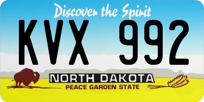ND license plate KVX992