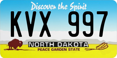 ND license plate KVX997